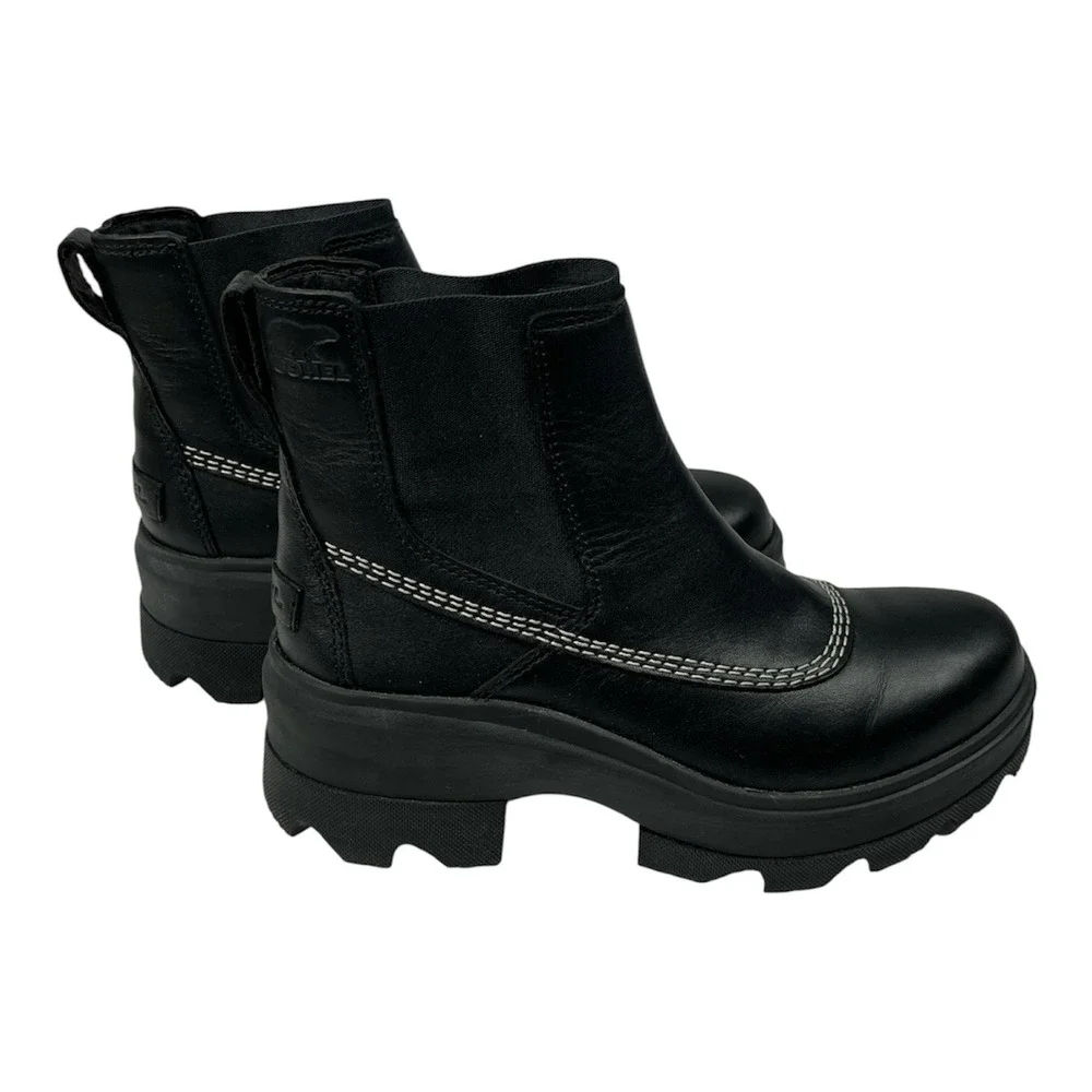 Sorel Excellent Pre-owned Joan FRWD Boots Women 7 Black Leather Water Resistant